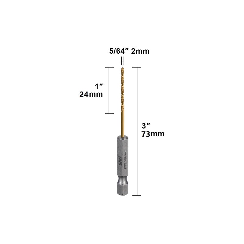 SALI Cobalt Drill Bit Set,20 Pack 5/64 Inch High Speed Steel Hex Shank Jobber Drill Bits, for Hardwood, Aluminum,Metal,Copper,Alloyed Steel - Image 5